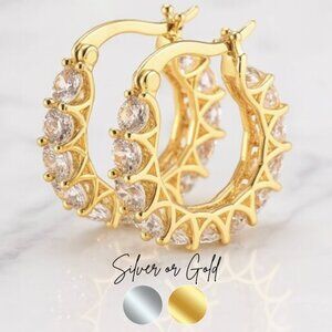 “Elizabeth” Gold (or) Dark Silver - Demi Fine Hoops